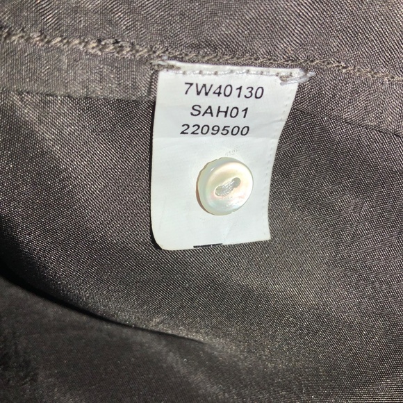 Lucky brand button front lace trim silk blouse Sz M square collar flutter sleeve - Picture 13 of 14